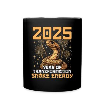 Year of the Wood Snake Chinese New Year 2025 - Tasse einfarbig - Schwarz - Vorne