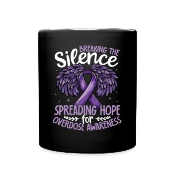 Breaking the Silence Overdose Awareness Support - Full Colour Mug - black - Front