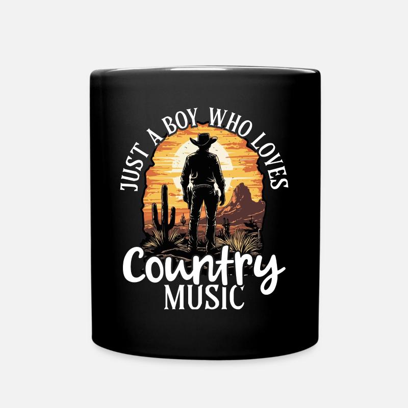 Just a boy who loves country music - Tasse einfarbig - Schwarz