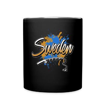 Schweden Angeln Angler Fischen - Tasse einfarbig - Schwarz - Vorne