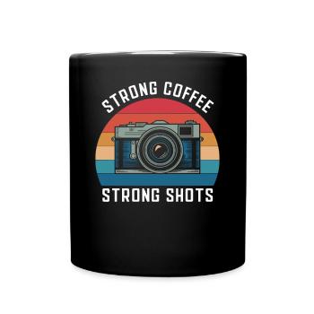 Photographer Strong Coffee Strong Shots Camera - Full Colour Mug - black - Front