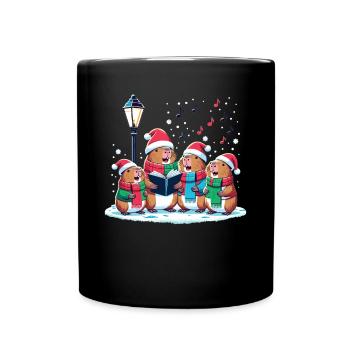 Noël festif Capybara d’hiver - Mug uni - noir - Devant