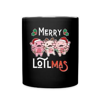 Joyeux Lotlmas Jeu de mots Axolotl Noël - Mug uni - noir - Devant
