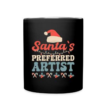 Santa´s Preferred Artist Gift - Tasse einfarbig - Schwarz - Vorne