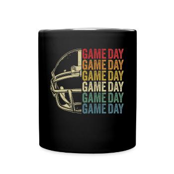 Retro Football Gameday American Football - Full Colour Mug - black - Front