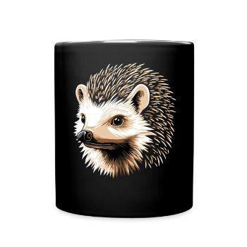 Hérisson Hérisson à ventre blanc Hérisson épineux Amour Hérisson mignon - Mug uni - noir - Devant