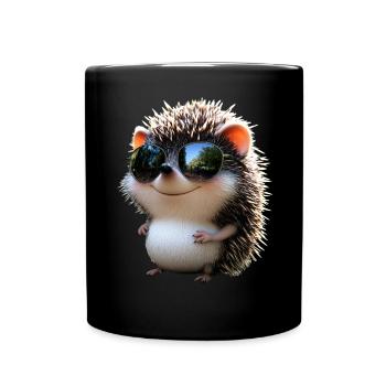 Hérisson Hérisson à ventre blanc Hérisson épineux Amour Hérisson mignon - Mug uni - noir - Devant
