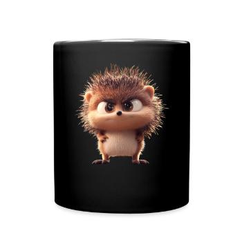 Hérisson Hérisson à ventre blanc Hérisson épineux Amour Hérisson mignon - Mug uni - noir - Devant