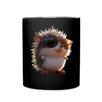Hérisson Hérisson à ventre blanc Hérisson épineux Amour Hérisson mignon - Mug uni - noir - Devant
