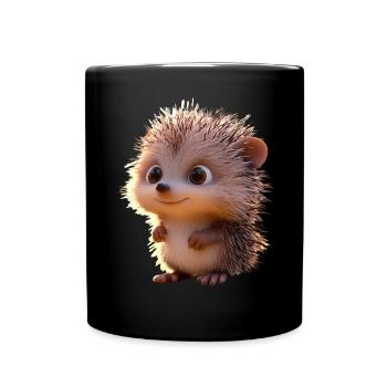 Hérisson Hérisson à ventre blanc Hérisson épineux Amour Hérisson mignon - Mug uni - noir - Devant