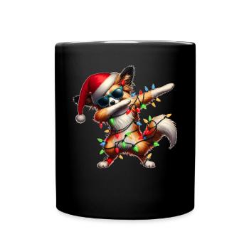 Tupfende Papillon Hund Sonnenbrille Niedlich Weihn - Tasse einfarbig - Schwarz - Vorne