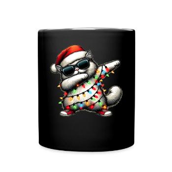 Lunettes de soleil chat persan à pois Mignon Blanc - Mug uni - noir - Devant