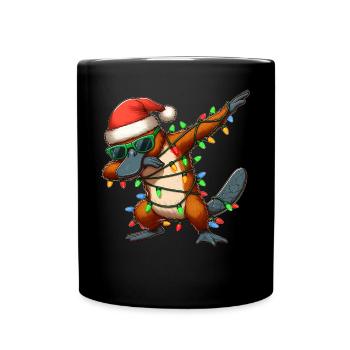 Polka Dot Platypus Sunglasses Cute Christmas - Full Colour Mug - black - Front