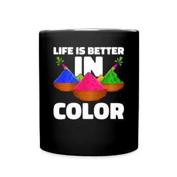 Holi India Holi Festival Happy Holi Fest - Full Colour Mug - black - Front