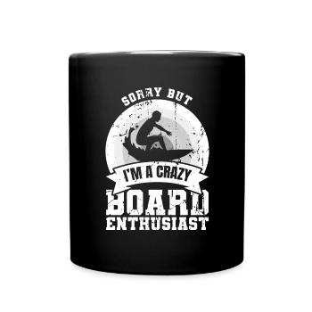 Wellenreiter Witz - Tasse einfarbig - Schwarz - Vorne