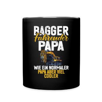 Baggerfahrer Lustige Bauarbeiter Beruf Excavator - Tasse einfarbig - Schwarz - Vorne