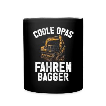 Baggerfahrer Lustige Bauarbeiter Beruf Excavator - Tasse einfarbig - Schwarz - Vorne