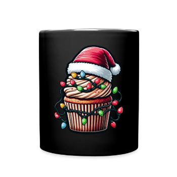Cupcake Baking Baker Christmas Hat Xmas - Full Colour Mug - black - Front