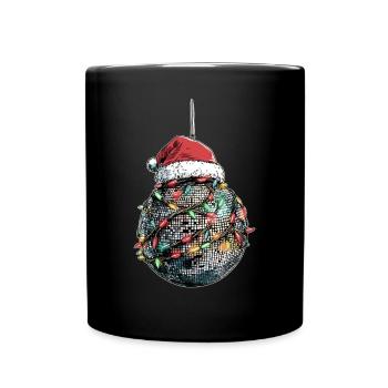 Discoball Disco Chapeau de Père Noël Années 70 - Mug uni - noir - Devant