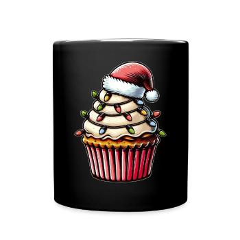Cupcake Baking Baker Christmas Hat Xmas - Full Colour Mug - black - Front