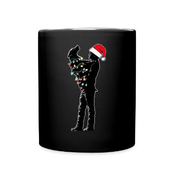 Dog Rescue Adoption Animal Rescue Santa Hat - Full Colour Mug - black - Front