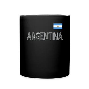Argentinien Geschenk Argentina Argentine Flagge - Tasse einfarbig - Schwarz - Vorne