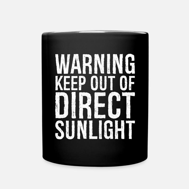 warning keep out of direct sunlight funny - Full Colour Mug - black