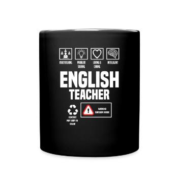 Lustiges Lehrer Lehrerinnen Geschenk - Tasse einfarbig - Schwarz - Vorne