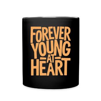 Forever young at heart, birthday getting older - Full Colour Mug - black - Front
