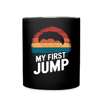Mon premier saut en parachute - Mug uni - noir - Devant