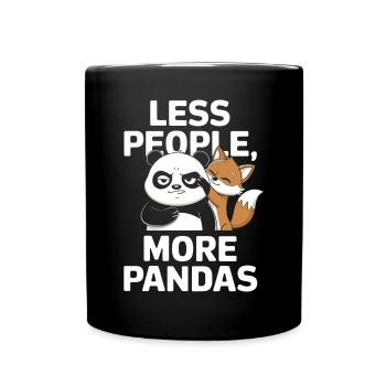 Moins de gens, plus de pandas - Mug uni - noir - Devant