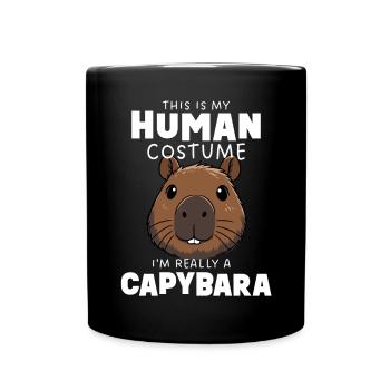 Drôle de costume de capybara - Mug uni - noir - Devant