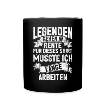 Legend Retirement Funny Motif Pensioner - Full Colour Mug - black - Front