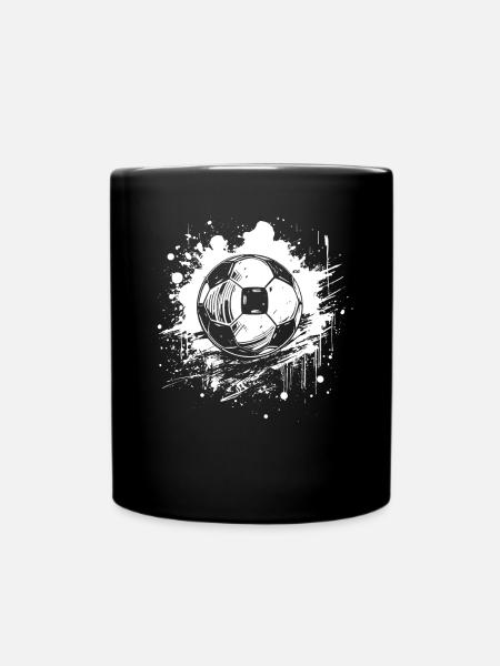 Fußball Streetart - Tasse einfarbig - Schwarz
