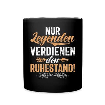 Legend Retirement Funny Motif Pensioner - Full Colour Mug - black - Front