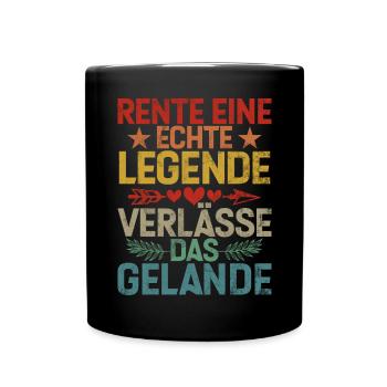 Legend Retirement Funny Motif Pensioner - Full Colour Mug - black - Front