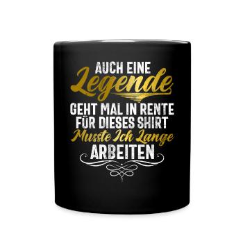Legend Retirement Funny Motif Pensioner - Full Colour Mug - black - Front