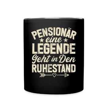Legend Retirement Funny Motif Pensioner - Full Colour Mug - black - Front