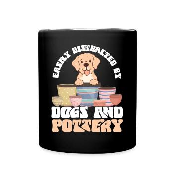 poterie céramique artiste chien facilement - Mug uni - noir - Devant