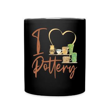 Pottery Ceramics Artist Heart I - Full Colour Mug - black - Front