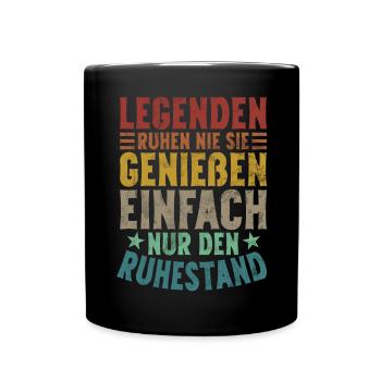 Légende de la retraite Drôle de pension Pension Retraité - Mug uni - noir - Devant