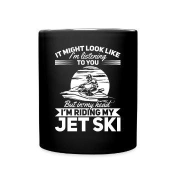 Drôle de course de jetski - Mais dans ma tête, je roule - Mug uni - noir - Devant