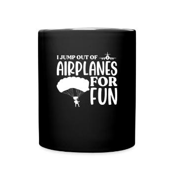 Skydive Skydiver Skydiving Fallschirm Geschenk - Tasse einfarbig - Schwarz - Vorne