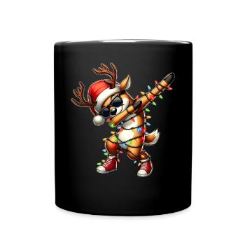 Polluting Reindeer Christmas Santa Claus Sun - Full Colour Mug - black - Front
