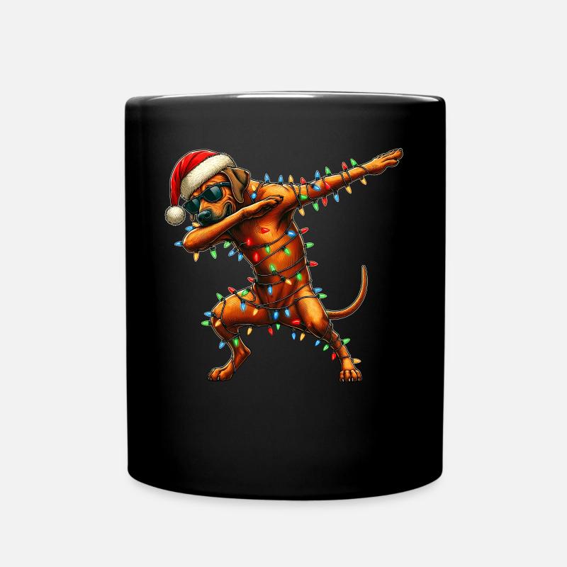 Tupfende Rhodesian Ridgeback Hund Sonnenbrille - Tasse einfarbig - Schwarz
