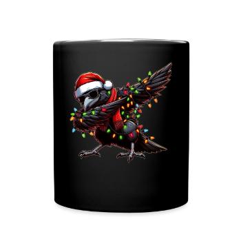 Dabbing Raven Crow Sonnenbrille Niedlich Weihnacht - Tasse einfarbig - Schwarz - Vorne