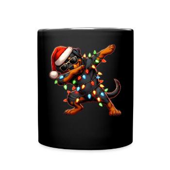 Tupfende Rottweiler Hund Sonnenbrille Niedlich Wei - Tasse einfarbig - Schwarz - Vorne
