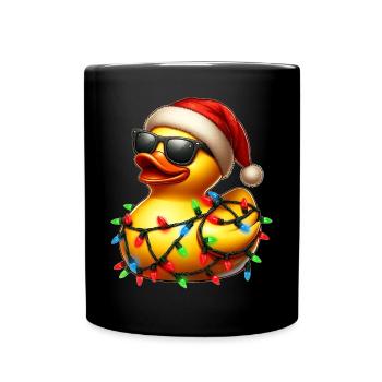 Tupfende Gummi-Ente Sonnenbrille Niedlich Weihnach - Tasse einfarbig - Schwarz - Vorne