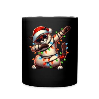 Lunettes de soleil chat siamois à pois mignon W - Mug uni - noir - Devant