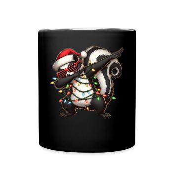 Dabbing Skunk Lunettes de soleil Noël mignon Xm - Mug uni - noir - Devant